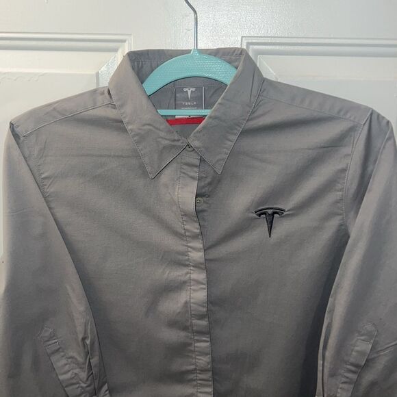 Tesla button down shirt gray - Picture 3 of 5